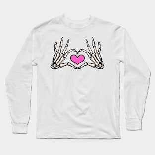 skeleton valentine, hand love Long Sleeve T-Shirt